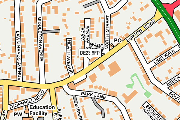 DE23 6FP map - OS OpenMap – Local (Ordnance Survey)