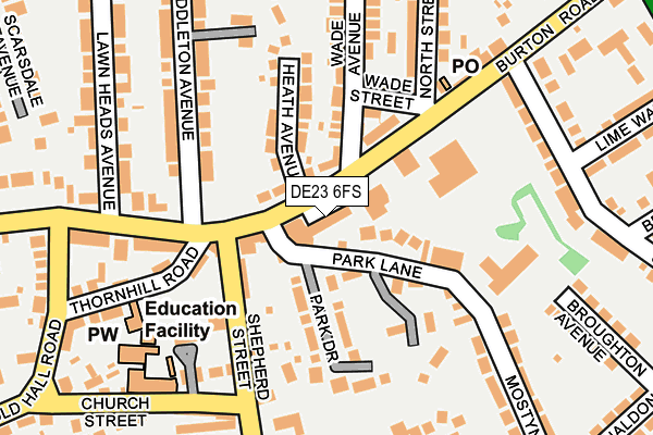 DE23 6FS map - OS OpenMap – Local (Ordnance Survey)