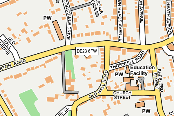 DE23 6FW map - OS OpenMap – Local (Ordnance Survey)