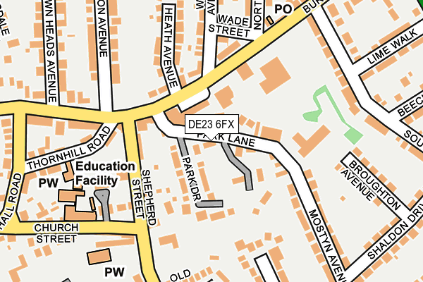 DE23 6FX map - OS OpenMap – Local (Ordnance Survey)