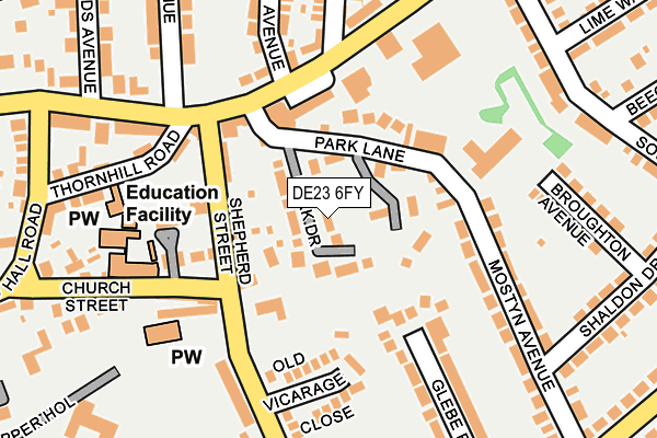 DE23 6FY map - OS OpenMap – Local (Ordnance Survey)