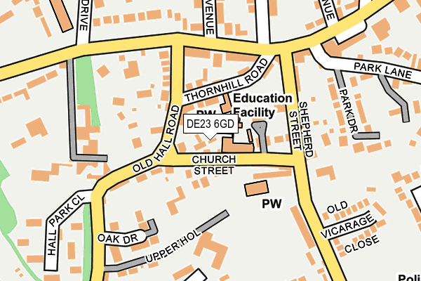 DE23 6GD map - OS OpenMap – Local (Ordnance Survey)