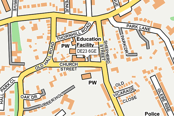 DE23 6GE map - OS OpenMap – Local (Ordnance Survey)