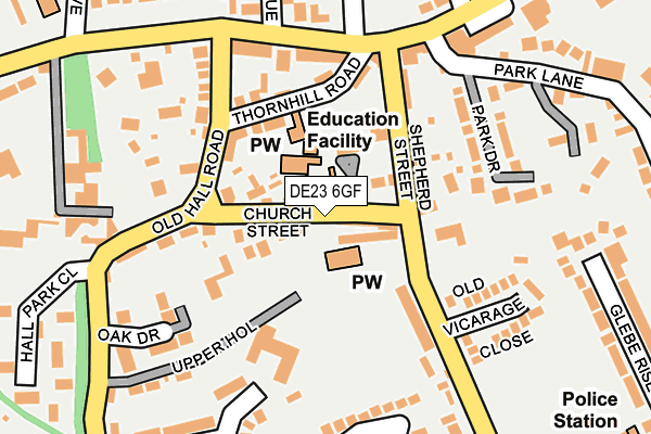 DE23 6GF map - OS OpenMap – Local (Ordnance Survey)
