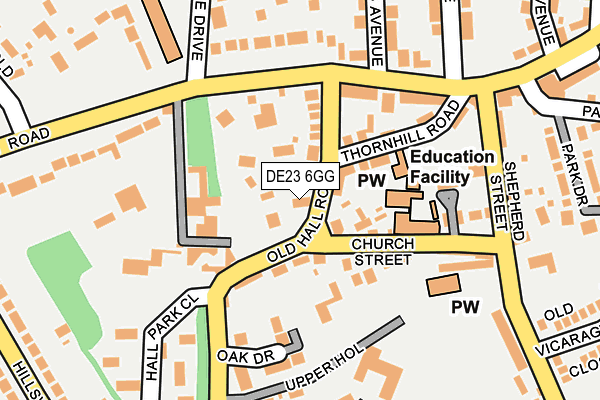 DE23 6GG map - OS OpenMap – Local (Ordnance Survey)