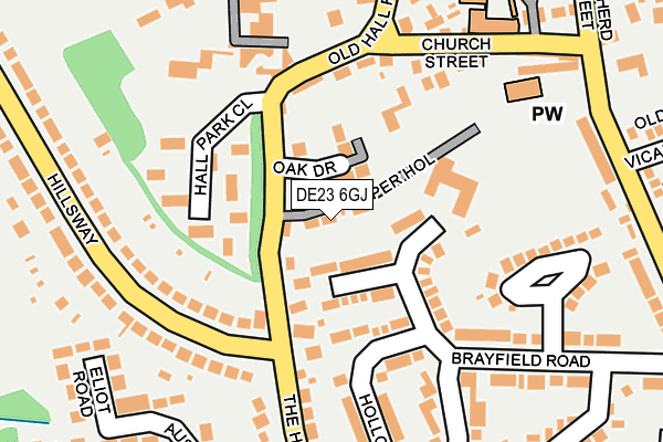 DE23 6GJ map - OS OpenMap – Local (Ordnance Survey)