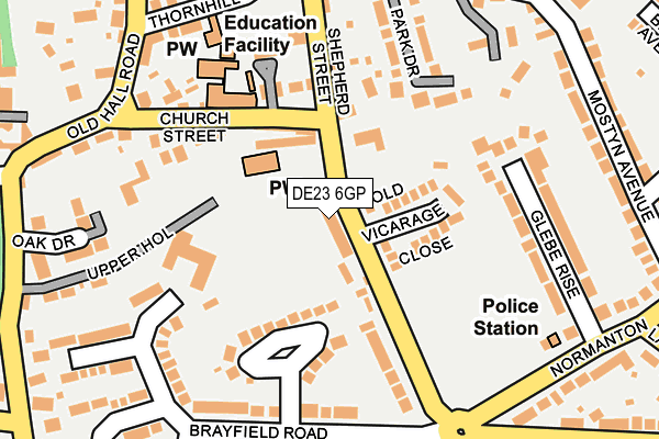 DE23 6GP map - OS OpenMap – Local (Ordnance Survey)