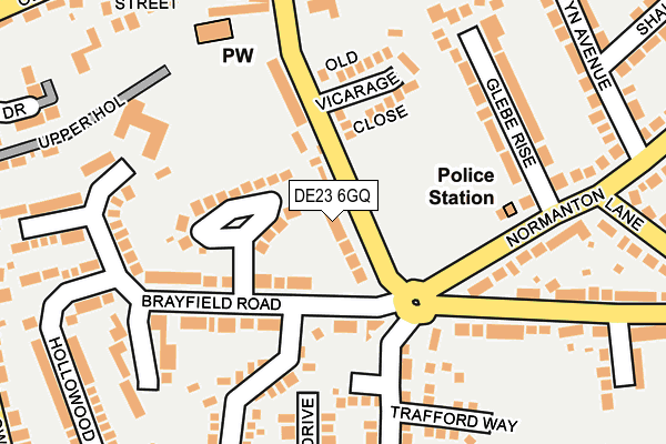 DE23 6GQ map - OS OpenMap – Local (Ordnance Survey)