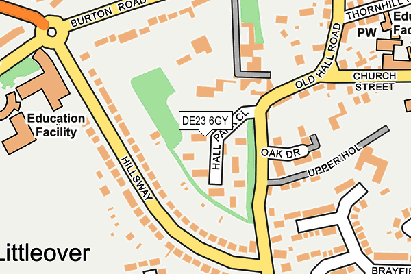 DE23 6GY map - OS OpenMap – Local (Ordnance Survey)