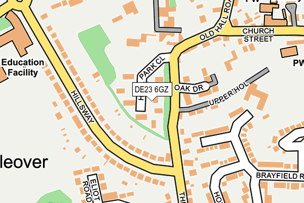 DE23 6GZ map - OS OpenMap – Local (Ordnance Survey)