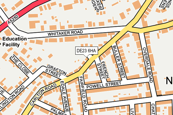 DE23 6HA map - OS OpenMap – Local (Ordnance Survey)