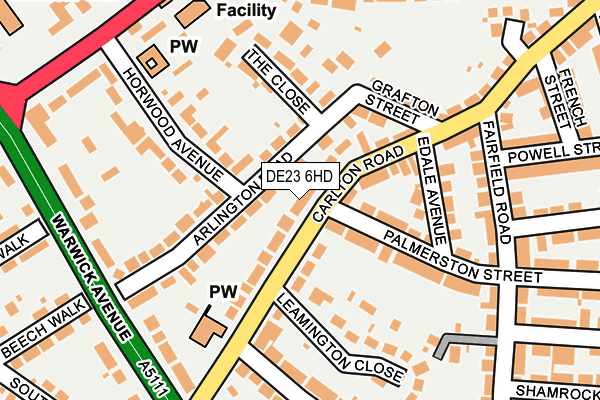 DE23 6HD map - OS OpenMap – Local (Ordnance Survey)