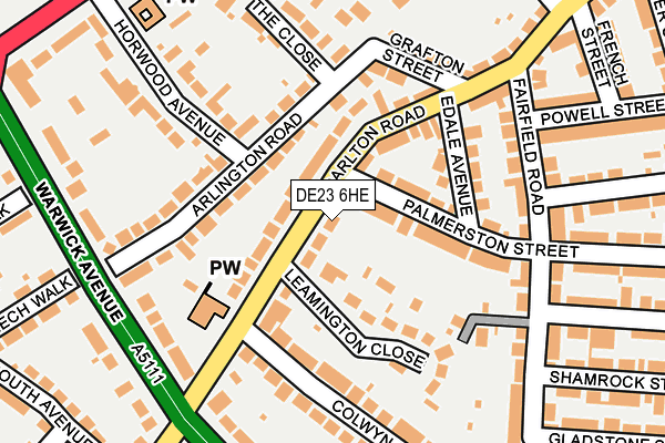 DE23 6HE map - OS OpenMap – Local (Ordnance Survey)