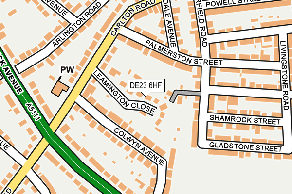 DE23 6HF map - OS OpenMap – Local (Ordnance Survey)