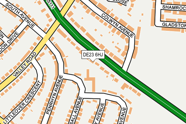 DE23 6HJ map - OS OpenMap – Local (Ordnance Survey)