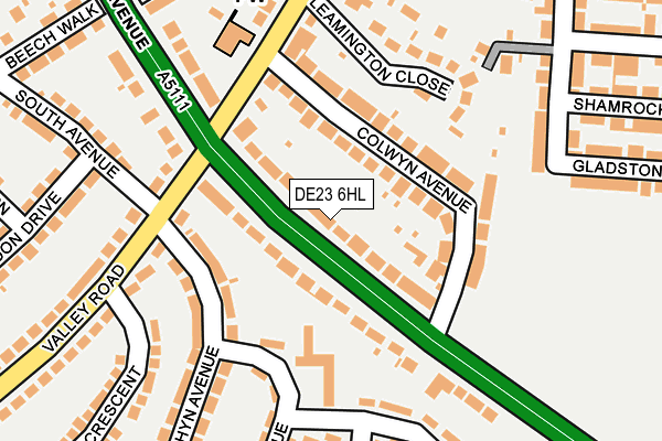 DE23 6HL map - OS OpenMap – Local (Ordnance Survey)