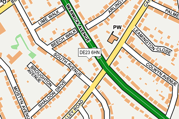 DE23 6HN map - OS OpenMap – Local (Ordnance Survey)