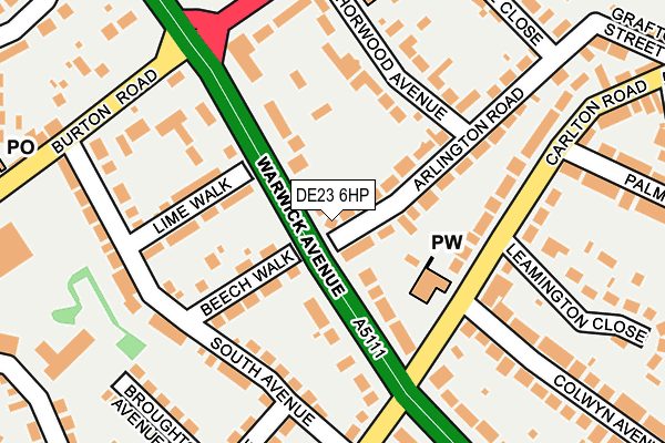 DE23 6HP map - OS OpenMap – Local (Ordnance Survey)