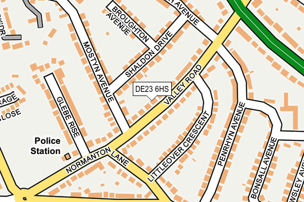 DE23 6HS map - OS OpenMap – Local (Ordnance Survey)