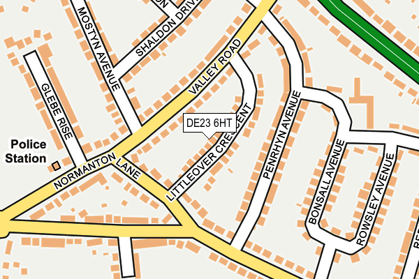 DE23 6HT map - OS OpenMap – Local (Ordnance Survey)