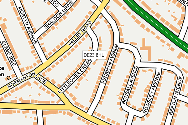 DE23 6HU map - OS OpenMap – Local (Ordnance Survey)