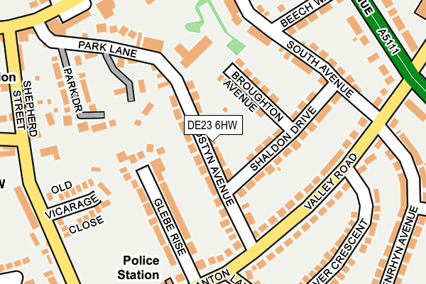 DE23 6HW map - OS OpenMap – Local (Ordnance Survey)