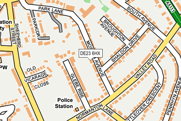 DE23 6HX map - OS OpenMap – Local (Ordnance Survey)