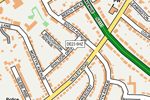 DE23 6HZ map - OS OpenMap – Local (Ordnance Survey)