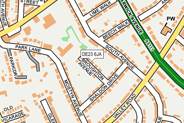 DE23 6JA map - OS OpenMap – Local (Ordnance Survey)
