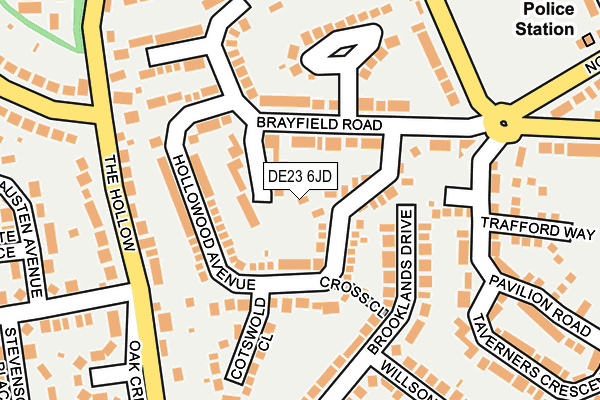 DE23 6JD map - OS OpenMap – Local (Ordnance Survey)