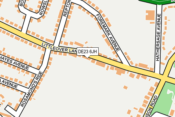 DE23 6JH map - OS OpenMap – Local (Ordnance Survey)