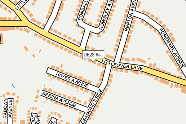 DE23 6JJ map - OS OpenMap – Local (Ordnance Survey)