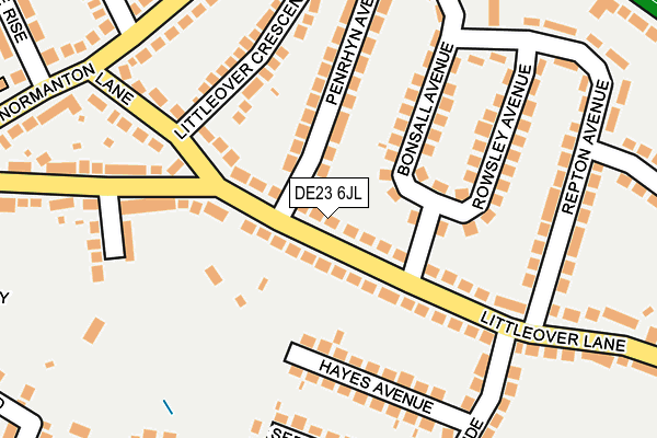 DE23 6JL map - OS OpenMap – Local (Ordnance Survey)