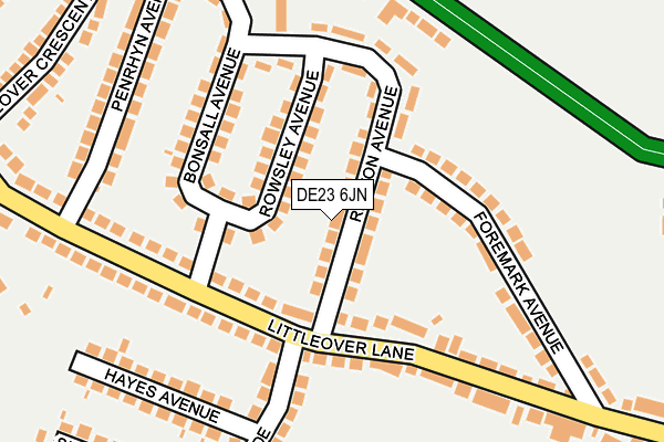 DE23 6JN map - OS OpenMap – Local (Ordnance Survey)