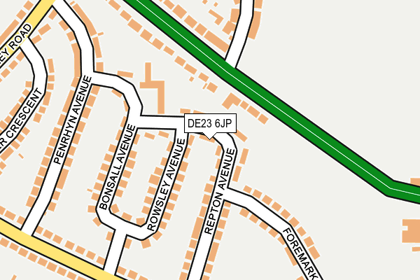 DE23 6JP map - OS OpenMap – Local (Ordnance Survey)