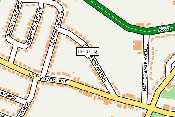 DE23 6JQ map - OS OpenMap – Local (Ordnance Survey)