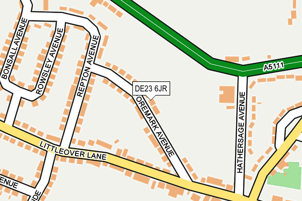 DE23 6JR map - OS OpenMap – Local (Ordnance Survey)