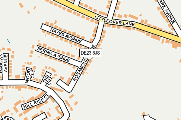 DE23 6JS map - OS OpenMap – Local (Ordnance Survey)