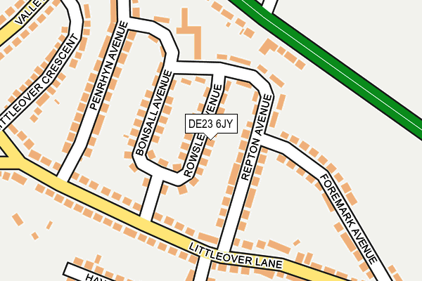 DE23 6JY map - OS OpenMap – Local (Ordnance Survey)