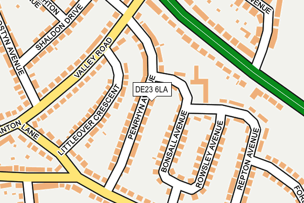 DE23 6LA map - OS OpenMap – Local (Ordnance Survey)