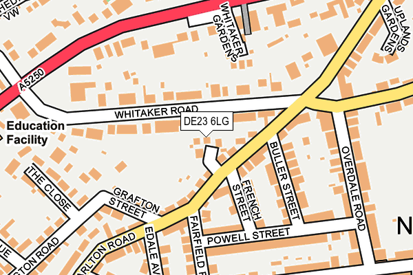 DE23 6LG map - OS OpenMap – Local (Ordnance Survey)