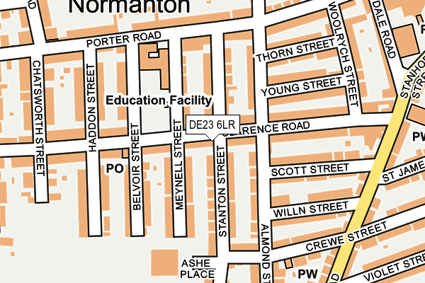 DE23 6LR map - OS OpenMap – Local (Ordnance Survey)