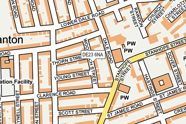 DE23 6NA map - OS OpenMap – Local (Ordnance Survey)