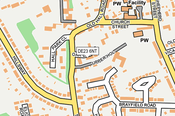 DE23 6NT map - OS OpenMap – Local (Ordnance Survey)