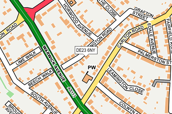 DE23 6NY map - OS OpenMap – Local (Ordnance Survey)