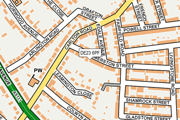 DE23 6PF map - OS OpenMap – Local (Ordnance Survey)