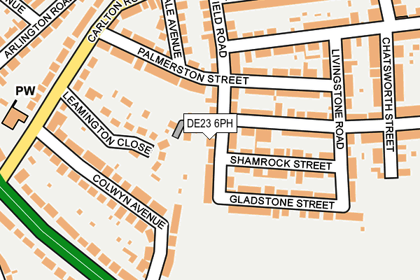 DE23 6PH map - OS OpenMap – Local (Ordnance Survey)