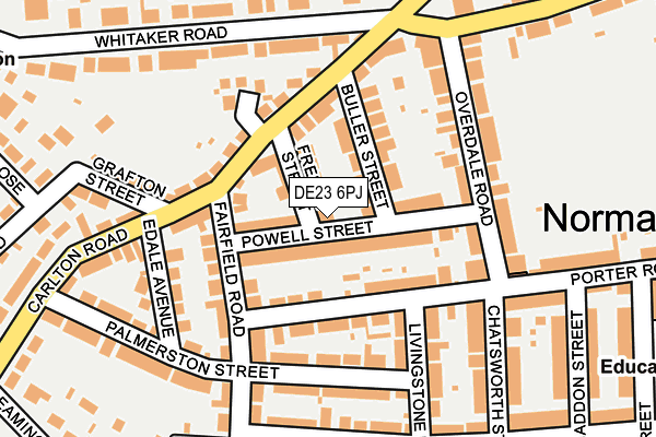 DE23 6PJ map - OS OpenMap – Local (Ordnance Survey)