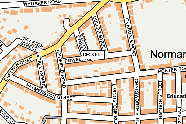 DE23 6PL map - OS OpenMap – Local (Ordnance Survey)