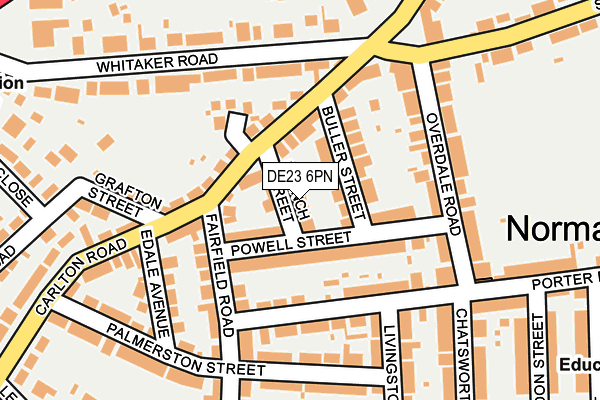 DE23 6PN map - OS OpenMap – Local (Ordnance Survey)